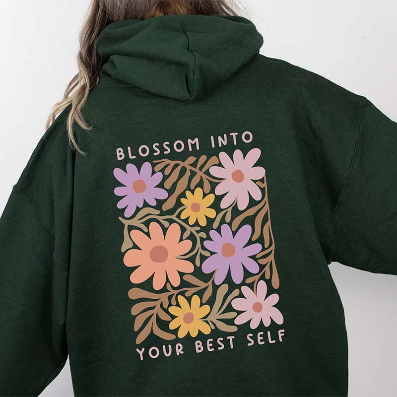 Aesthetic Blossom Into Your Best Self Hoodie