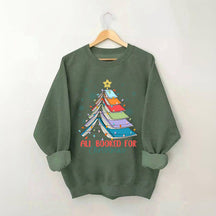 Christmas Book Tree Teachers Sweatshirt