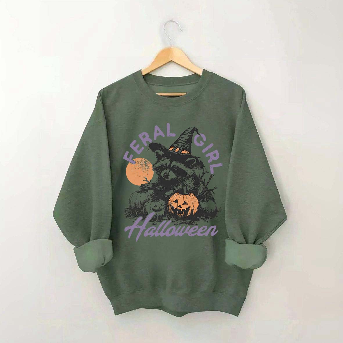 Feral girl Halloween Raccoon Sweatshirt