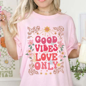 Good vibes Love Only Retro Groovy T-Shirt