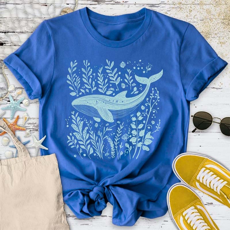 Whale & Plants T-Shirt