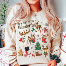 Santa Retro Vintage Christmas doodles Sweatshirt