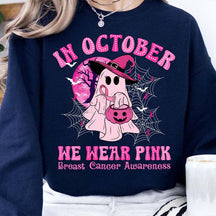 In October We Wear Pink Halloween Sweatshirt