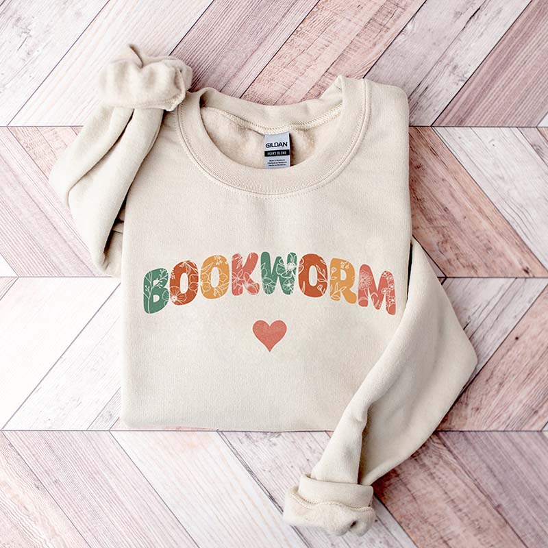 Bookworm Heart Reading Teacher Sweatshirt