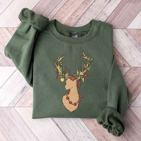 Christmas Deer Cozy Holiday Reindeer Sweatshirt