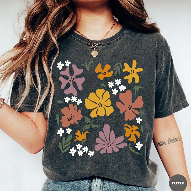 Retro Flower Hippie Floral T-Shirt