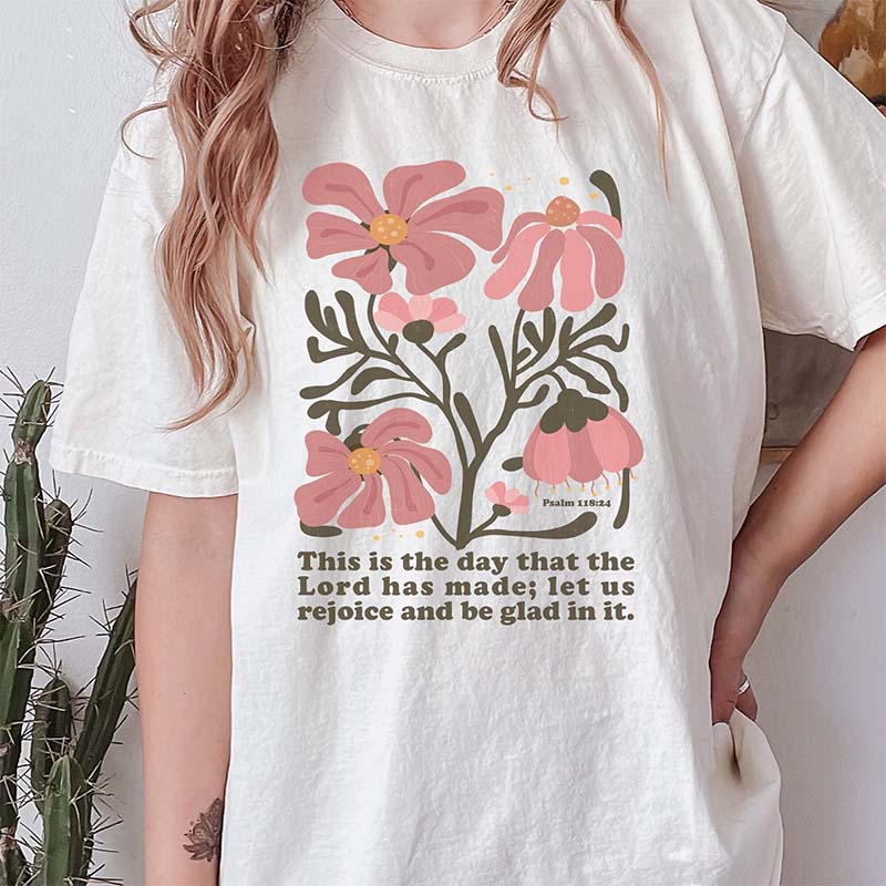 Boho Religion Christian Faith Based Flower T-Shirt