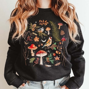 Dark Forest Animal Mushroom Sweatshirt