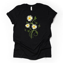 Daisies Flowers Swirls Design T-Shirt