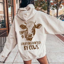 Easily Distracted By Cows Hoodie