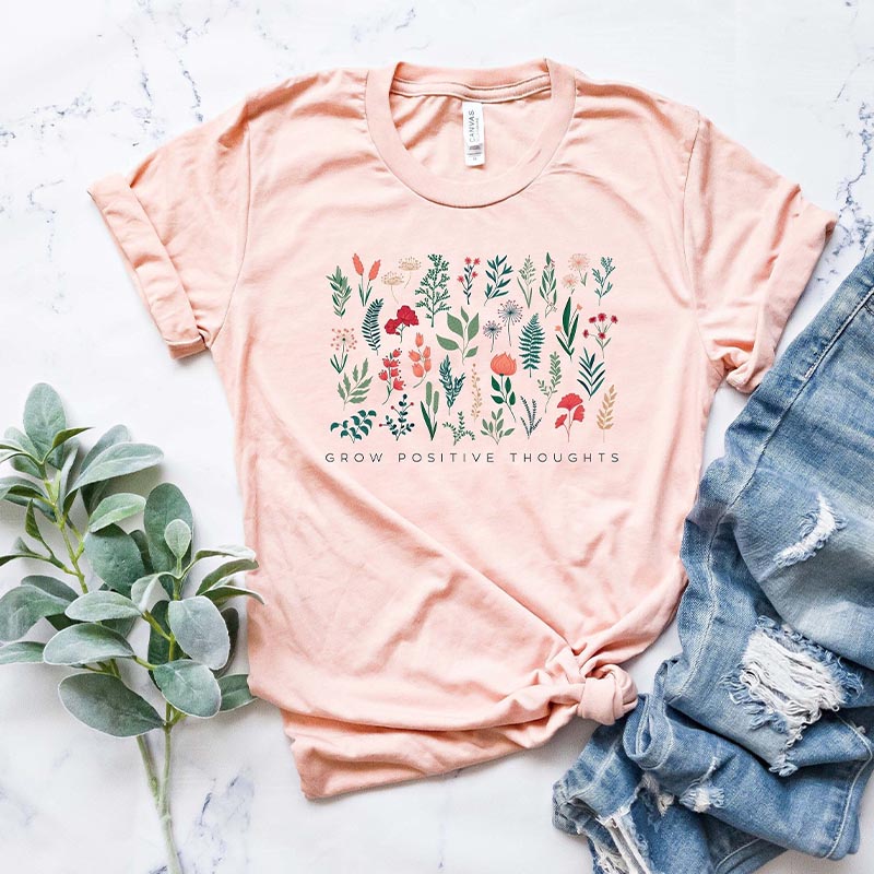 Grow Positive Thoughts Wildflower T-Shirt