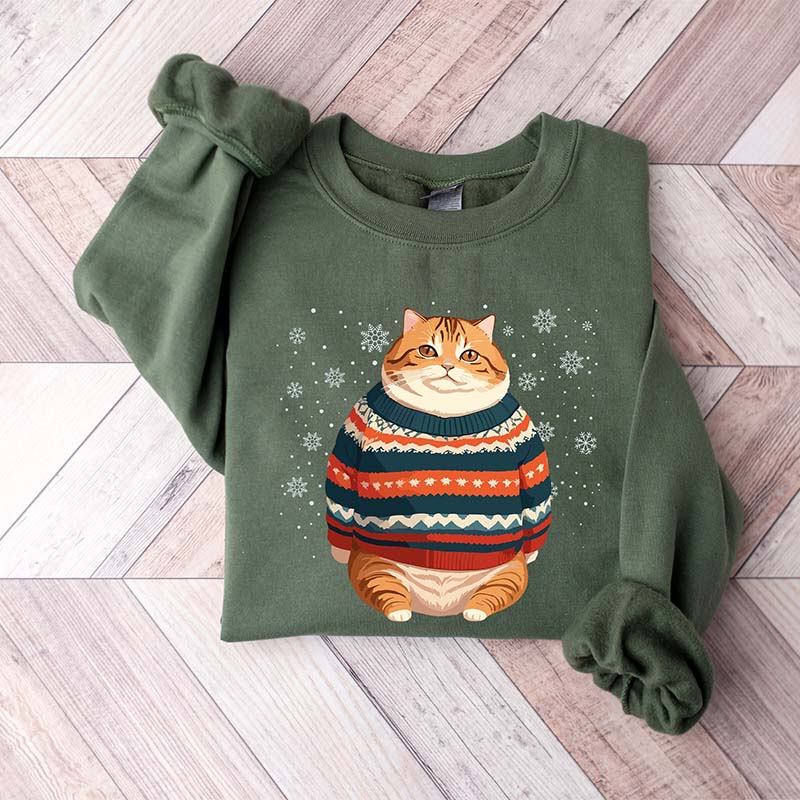 Fat Cat in Sweater Sweatshirts