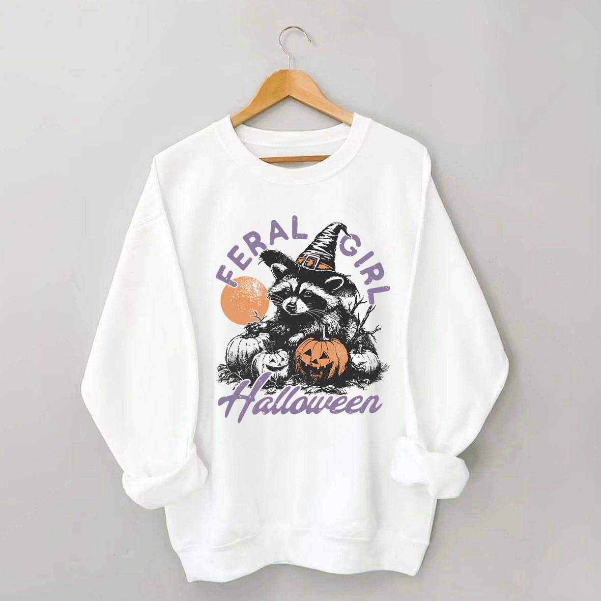 Feral girl Halloween Raccoon Sweatshirt