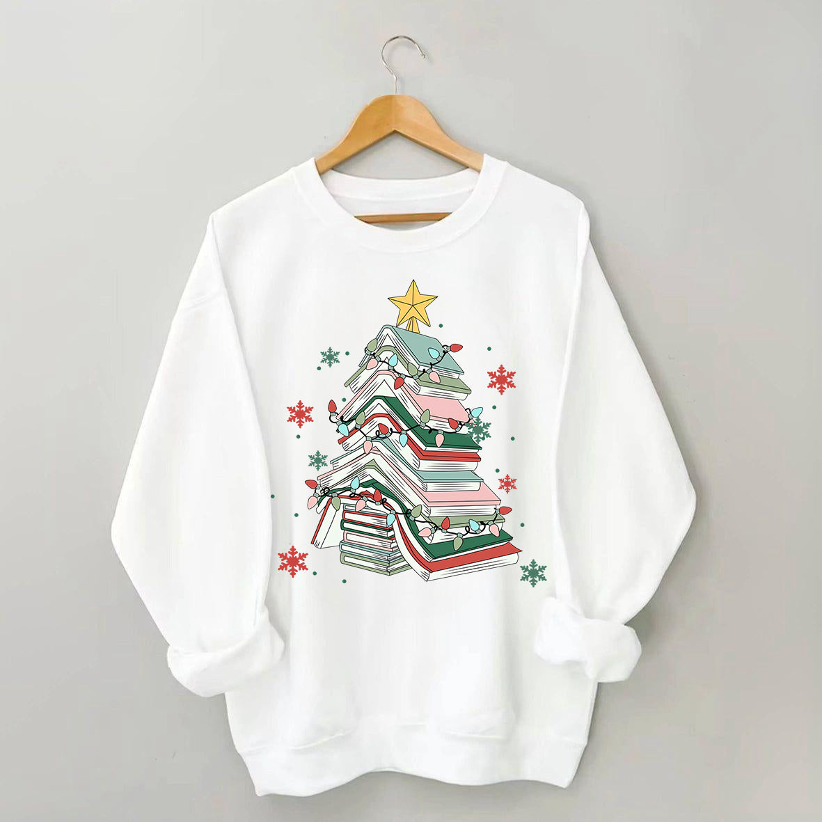 Book Lover Holiday Bookworm Christmas Sweatshirt