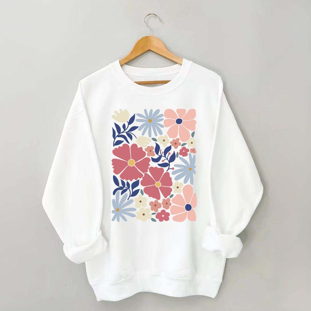 Retro Abstract Daisy Flower Sweatshirt