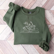 Minimalist Wildflower Book Sweatshirt