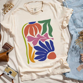 Wildflowers Matisse Art Minimalist Colorful T-Shirt