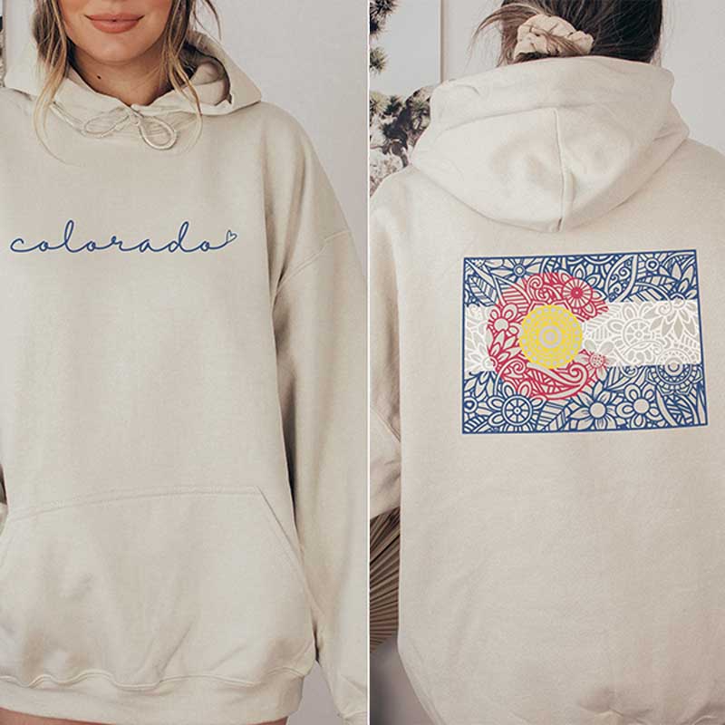 Colorado Flag Mountian Hoodie