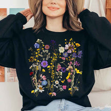 Pressed Flowers Vintage Floral Nature Sweatshirt