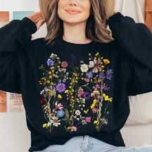 Boho Wildflowers Floral Graphic Sweatshirt