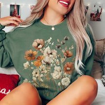 Boho Cottagecore Garden Botanical Floral Sweatshirt