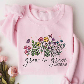 Grow In Grace Religious Wildflowers Sweatshirt