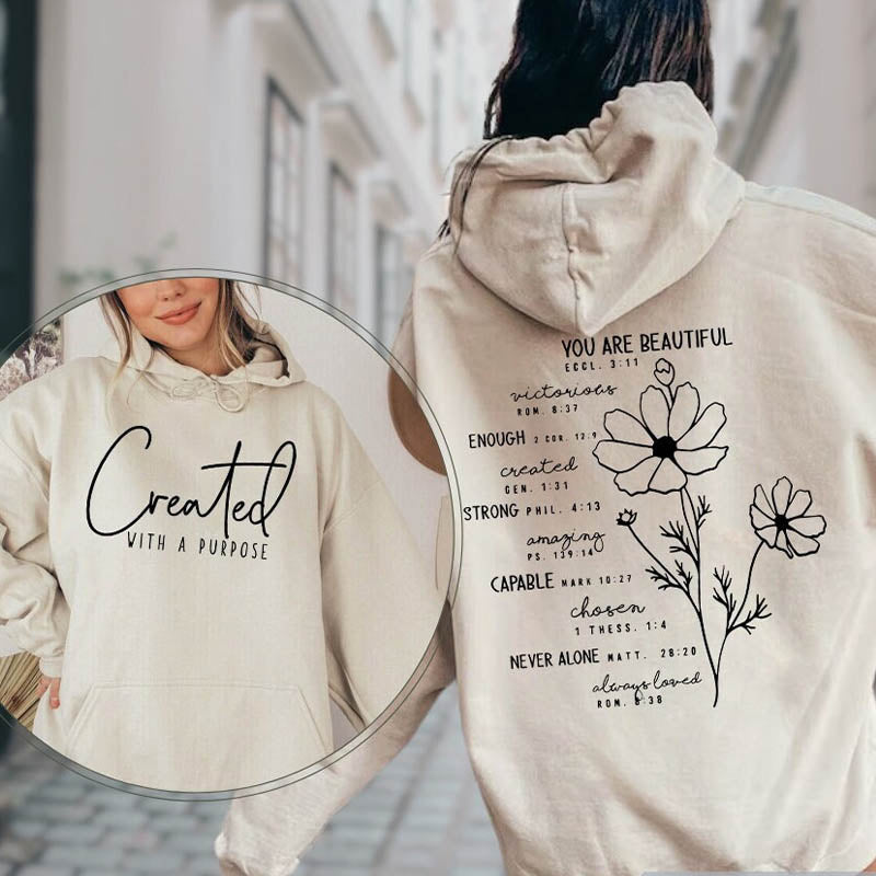 Created With A Purpose You Are Beautiful Hoodie