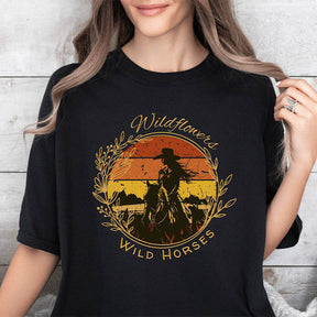 Wildflowers and Wild Horses Lover T-Shirt