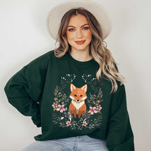 Vintage Forest Cozy Cute Fox Cottagecore Sweatshirt