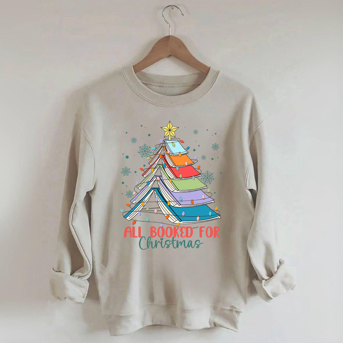 Christmas Book Tree Teachers Sweatshirt