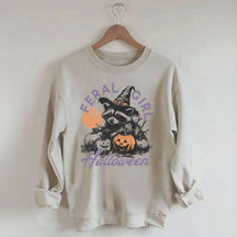 Feral girl Halloween Raccoon Sweatshirt