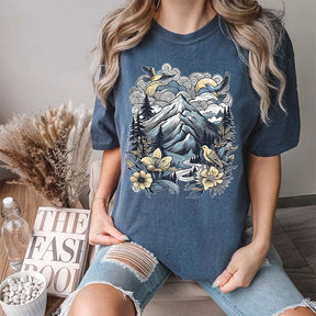 Mountain Bluebirds Nature Flower T-Shirt