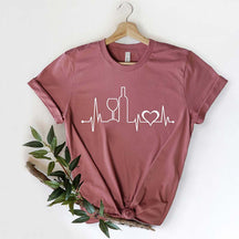 Funny Wine Heartbeat Tasting T-Shirt