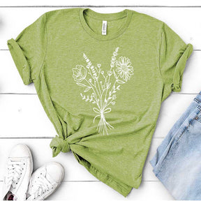 Flower Bouquet Minimalist Botanical Lover T-Shirt