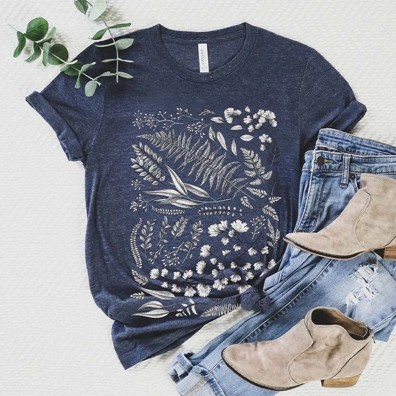 Vintage Flower Botanical Graphic T-Shirt