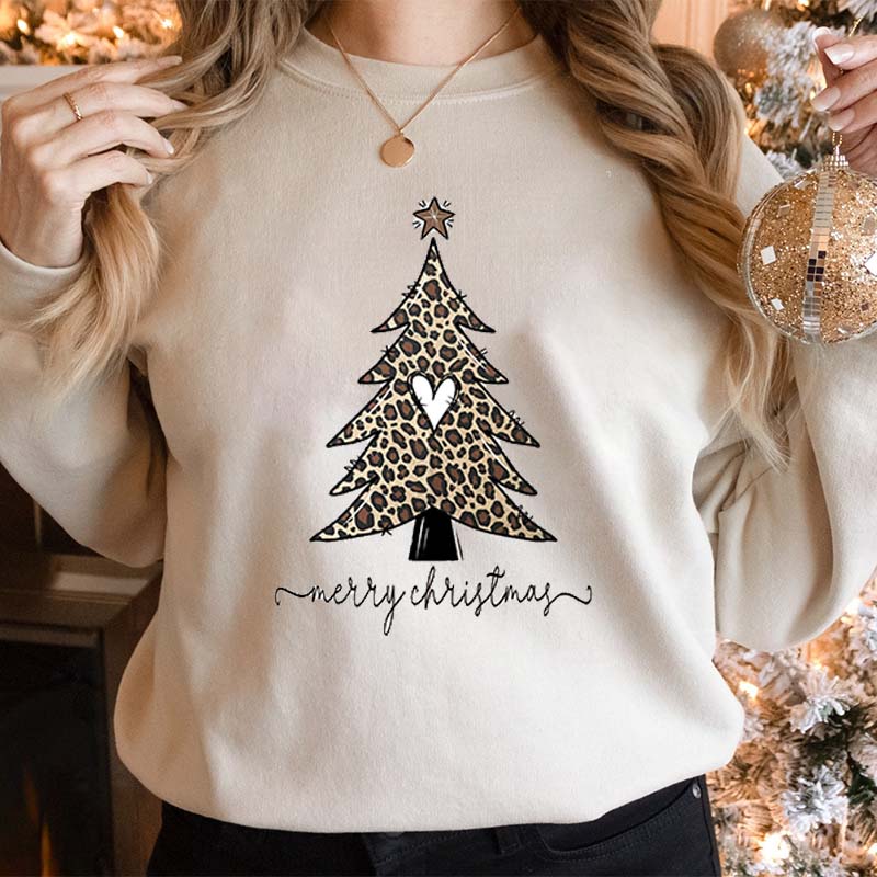 Christmas Tree Leopard Sweatshirt