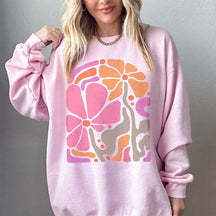 Pink Boho Flower Minimalist Sweatshirt