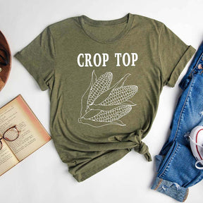 Crop Top Corn Farmer Sarcastic T-Shirt