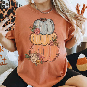 Watercolor Pumpkin Halloween Fall T-Shirt