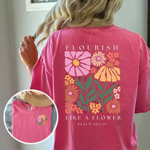 Boho Bible Verse Flourish Like A Flower T-Shirt