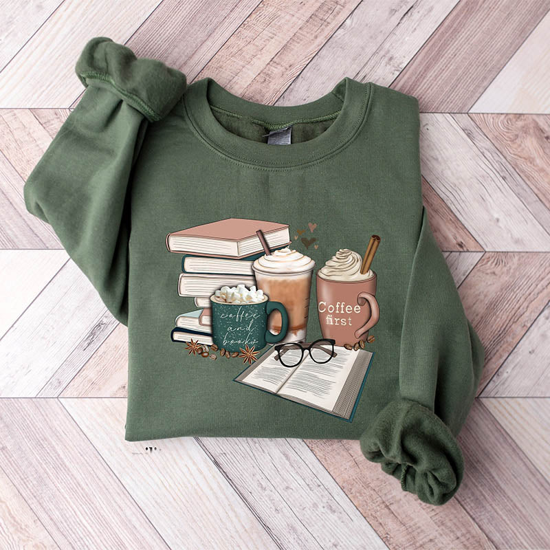 Coffee and Books Librarian Sweatshirt