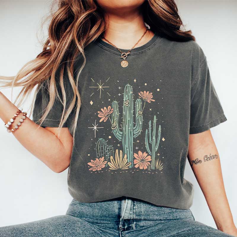 Desert Cactus Adventure Cowgirl T-Shirt