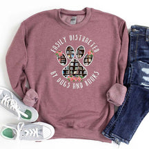 Easily Distracted Dogs And Books Sweatshirt