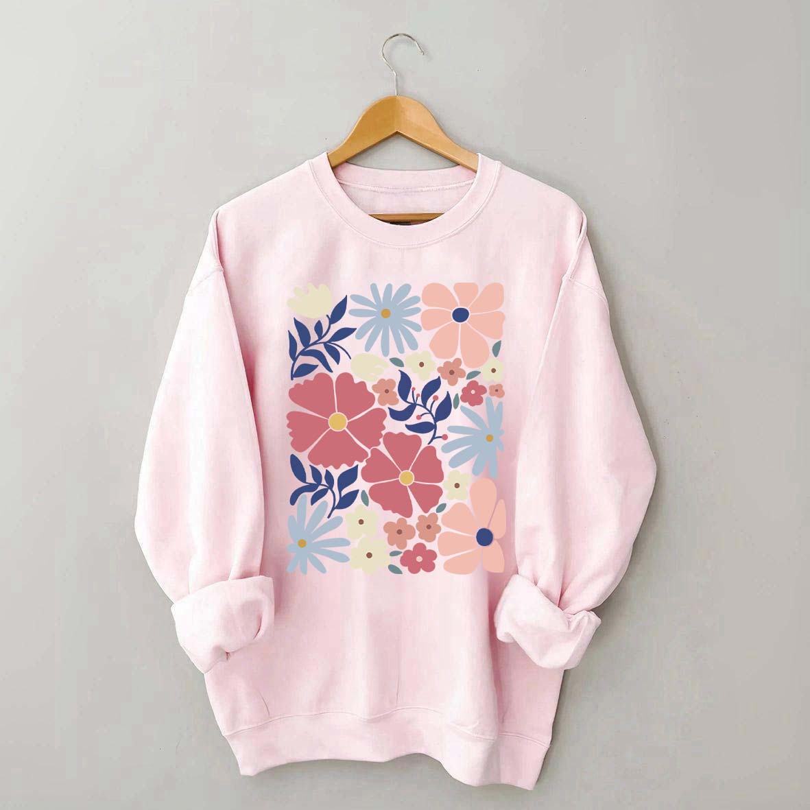 Retro Abstract Daisy Flower Sweatshirt