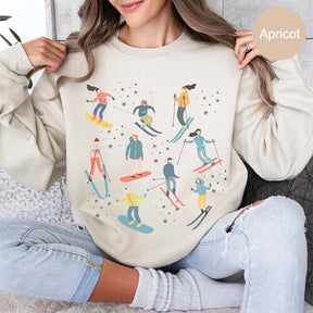 Retro Winter Skiing Sweatshirt