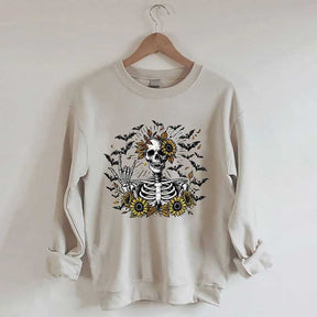 Spooky Skeleton Sunflowers Sweatshirt