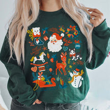 Vintage Christmas Doodles Ugly Sweatshirt