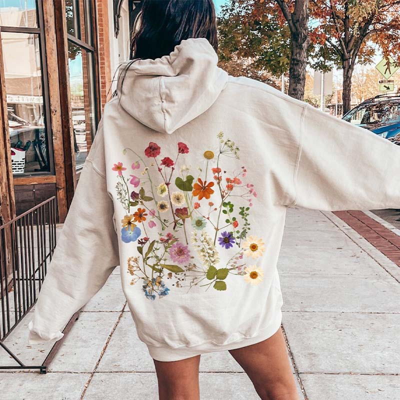 Pressed Flowers Idea Wildflower Garden Hoodie