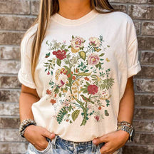 Vintage Flower Bird  Butterfly T-Shirt