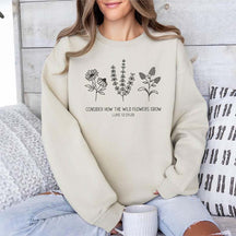 Consider How The Wildflowers Grow Religious Sweatshirt